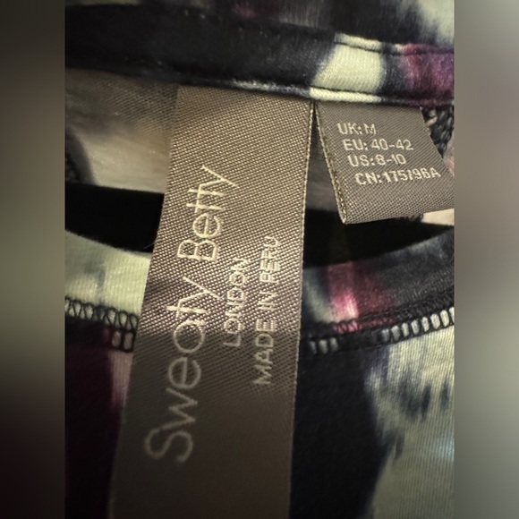 Sweaty Betty Easy Peazy Pima Blue Flow Print Sleeveless Tank Size Medium/8-10 - Picture 7 of 10